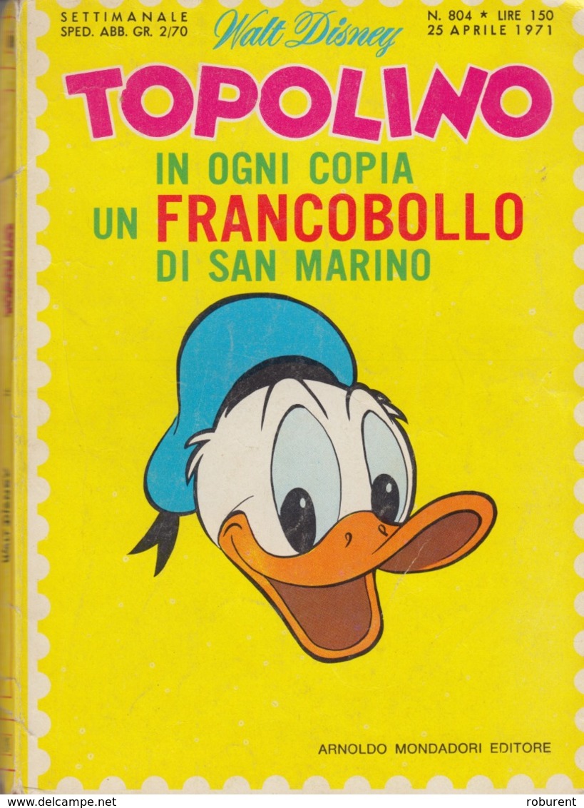 DISNEY - ALBUM TOPOLINO N°804 - 25 APRILE 1971 - BOLLINI PUNTI - NO FRANCOBOLLO - CONDIZIONI BUONE!!! - Disney