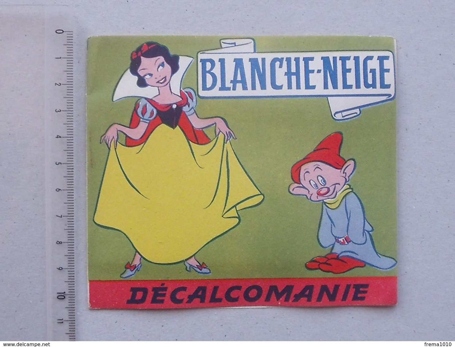 DECALCOMANIES Anciennes Walt DISNEY: BLANCHE-NEIGE Livret Avec 3 Volets Intérieurs - Nain Sorcière Pomme  JESCO Imagerie - Collections