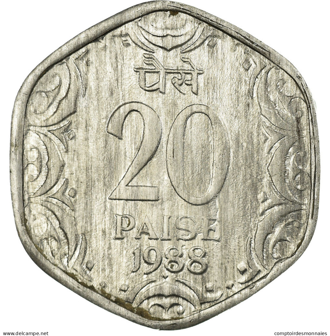 Monnaie, INDIA-REPUBLIC, 20 Paise, 1988, TTB, Aluminium, KM:44 - Inde