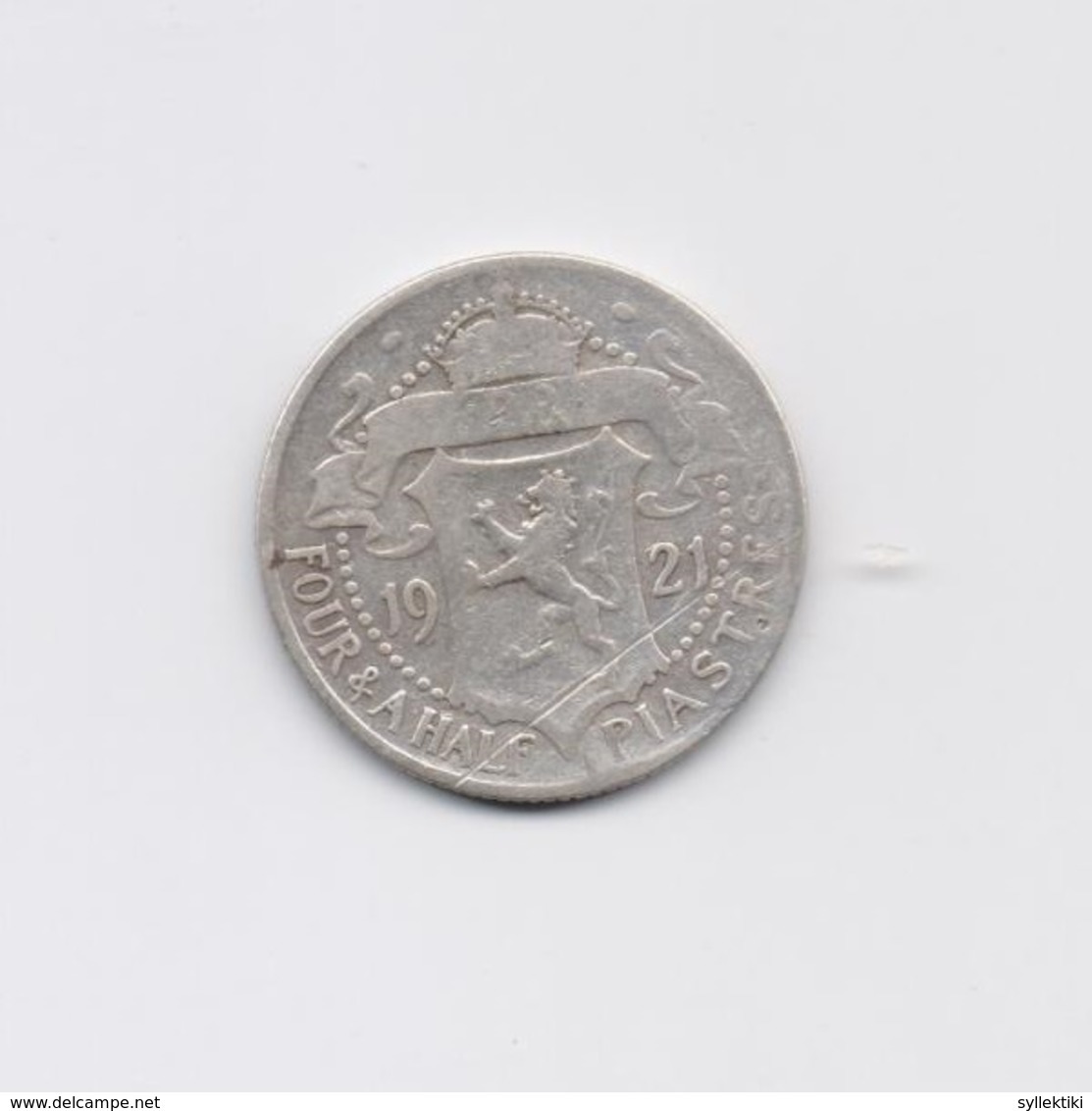CYPRUS 1921 4 1/2 PIASTRES SILVER COIN - Cyprus