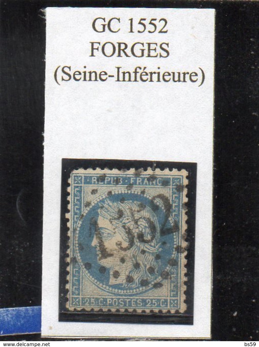 Seine-Maritime - N° 60C Obl GC 1552 Forges - 1871-1875 Cérès