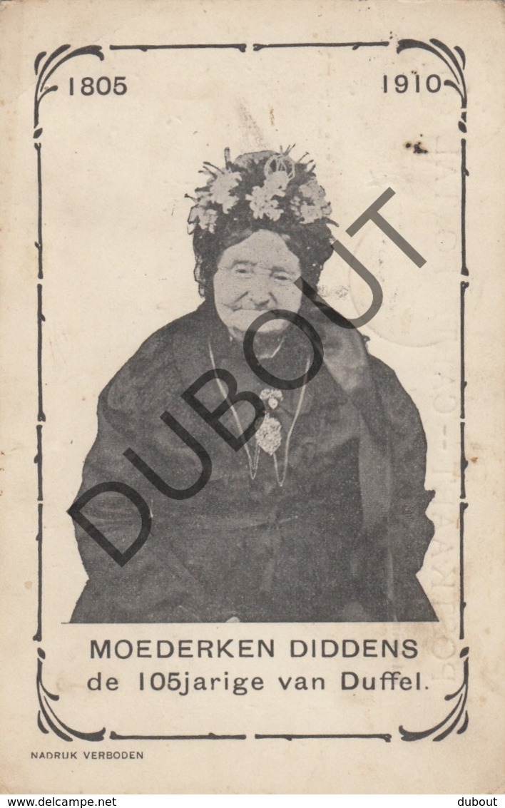 Postkaart/ Carte Postale DUFFEL Moederken Diddens De 105 Jarige Van Duffel 1805-1910 (O918) - Duffel