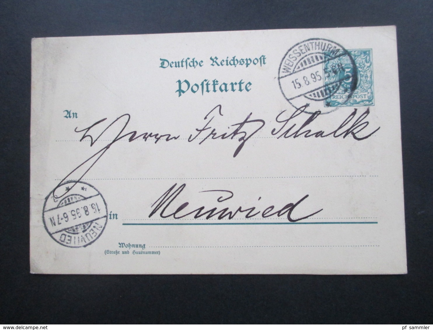 DR 1895 Reichspost GA  Firmenkarte Drahtstiftenfabrik Hammerwerkstaette Nettehammer Post U. Bahnhof Weissenthurm - Briefe U. Dokumente