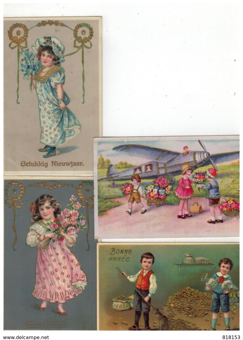 20 Oude Wenskaarten Met Kindjes,meeste Geschreven En Afgestempeld Begin 1900 - 5 - 99 Postcards