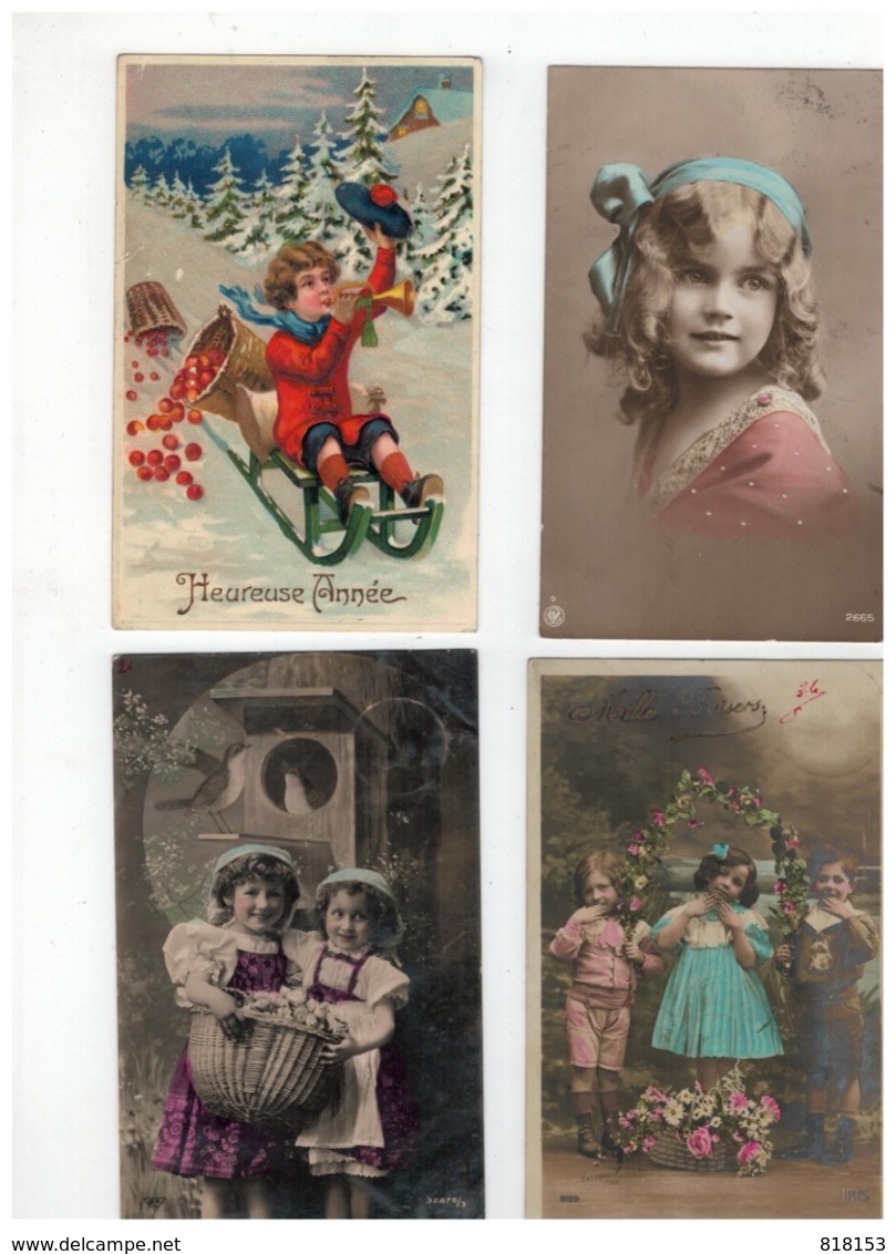 20 Oude Wenskaarten Met Kindjes,meeste Geschreven En Afgestempeld Begin 1900 - 5 - 99 Postcards