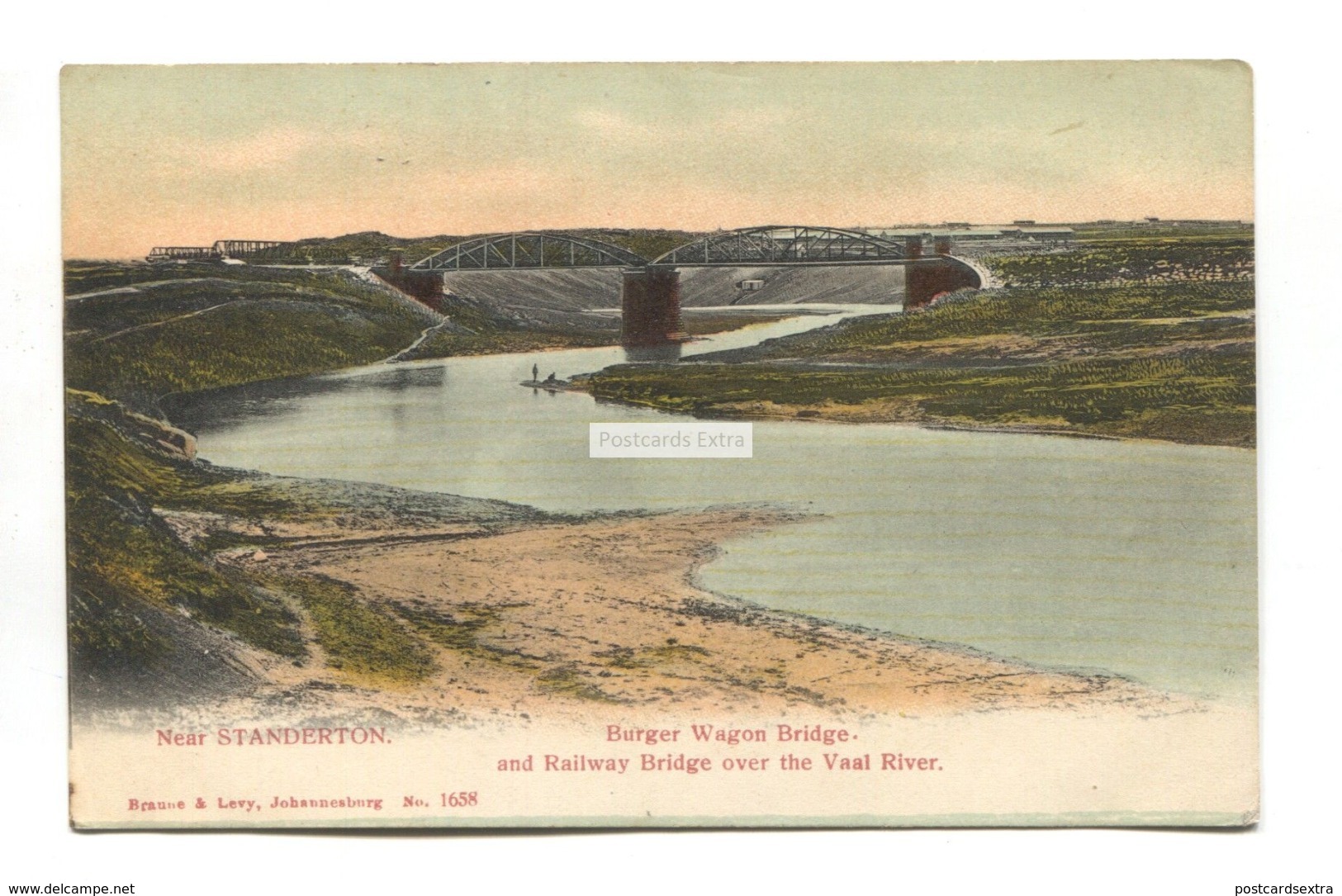 Near Standerton - Burger Wagon Bridge & Railway Bridge Over The Vaal River - Old South Africa Postcard - South Africa