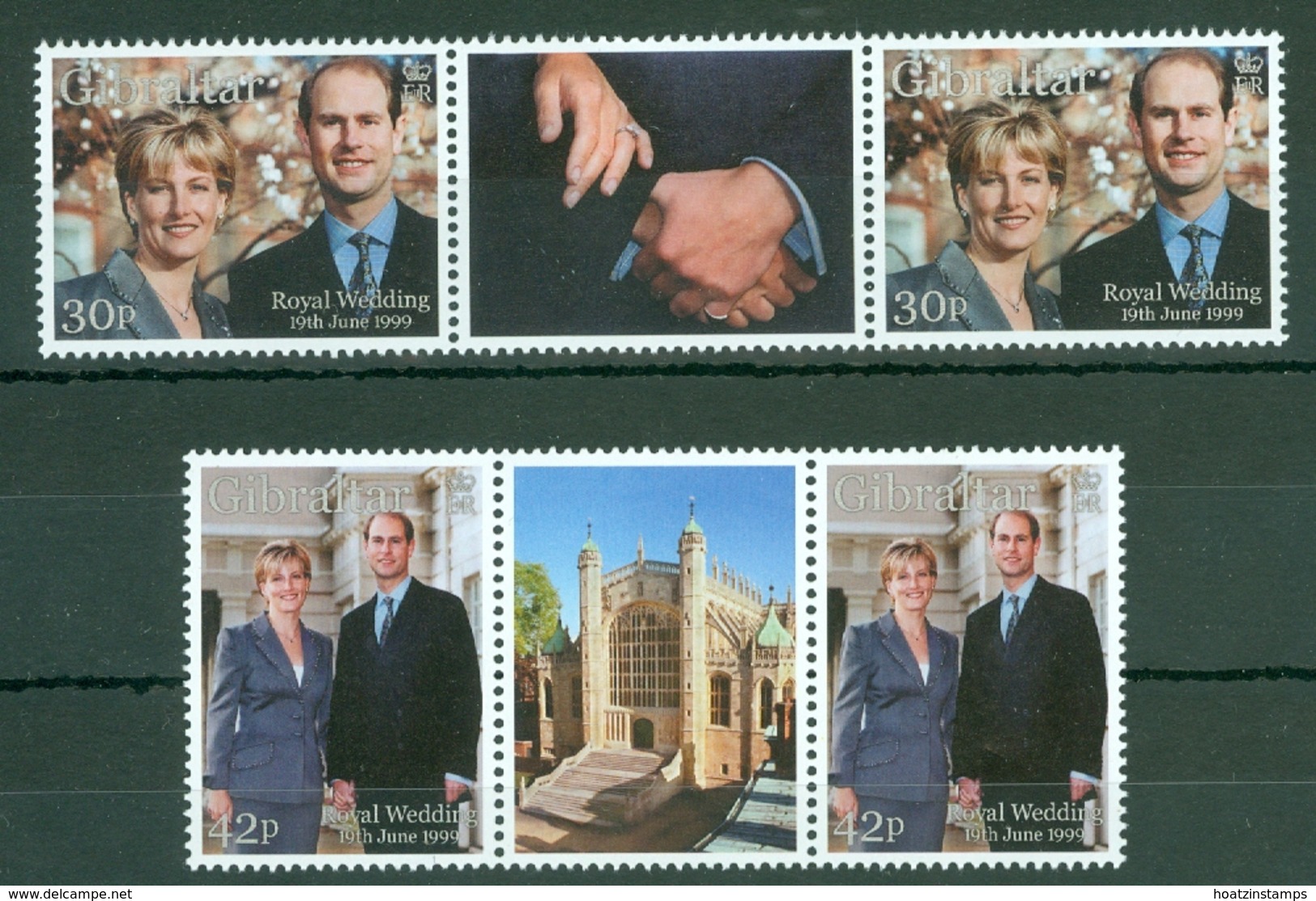 Gibraltar: 1999   Royal Wedding   MNH Gutter Pairs - Gibilterra