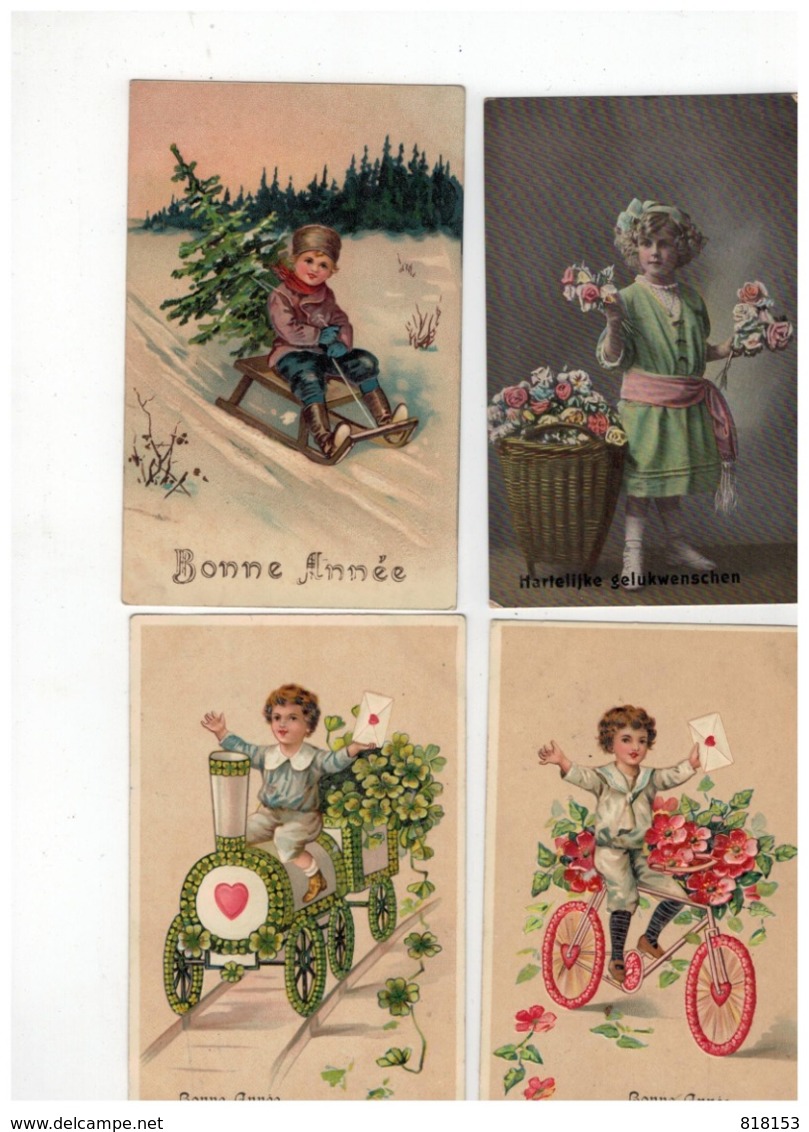 20 Oude Wenskaarten Met Kindjes,meeste Geschreven En Afgestempeld Begin 1900 - 5 - 99 Cartes