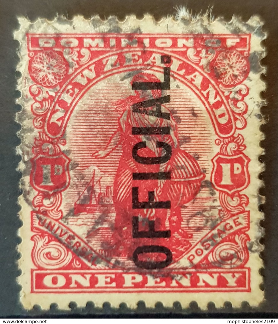 NEW ZEALAND 1907 - Canceled - Sc# O24 - 1p Official Stamp - Used Stamps