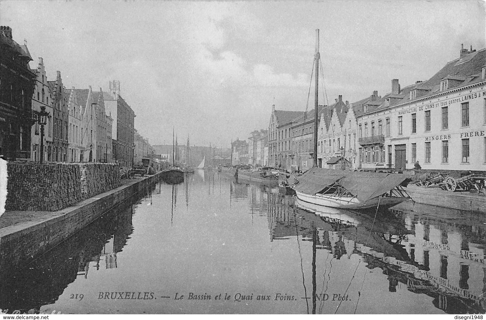 M08633 " BRUXELLES - LE BASSIN ET LE QUAI AUX FOINS "  -CART. ORIG.  NON SPED. - Maritiem