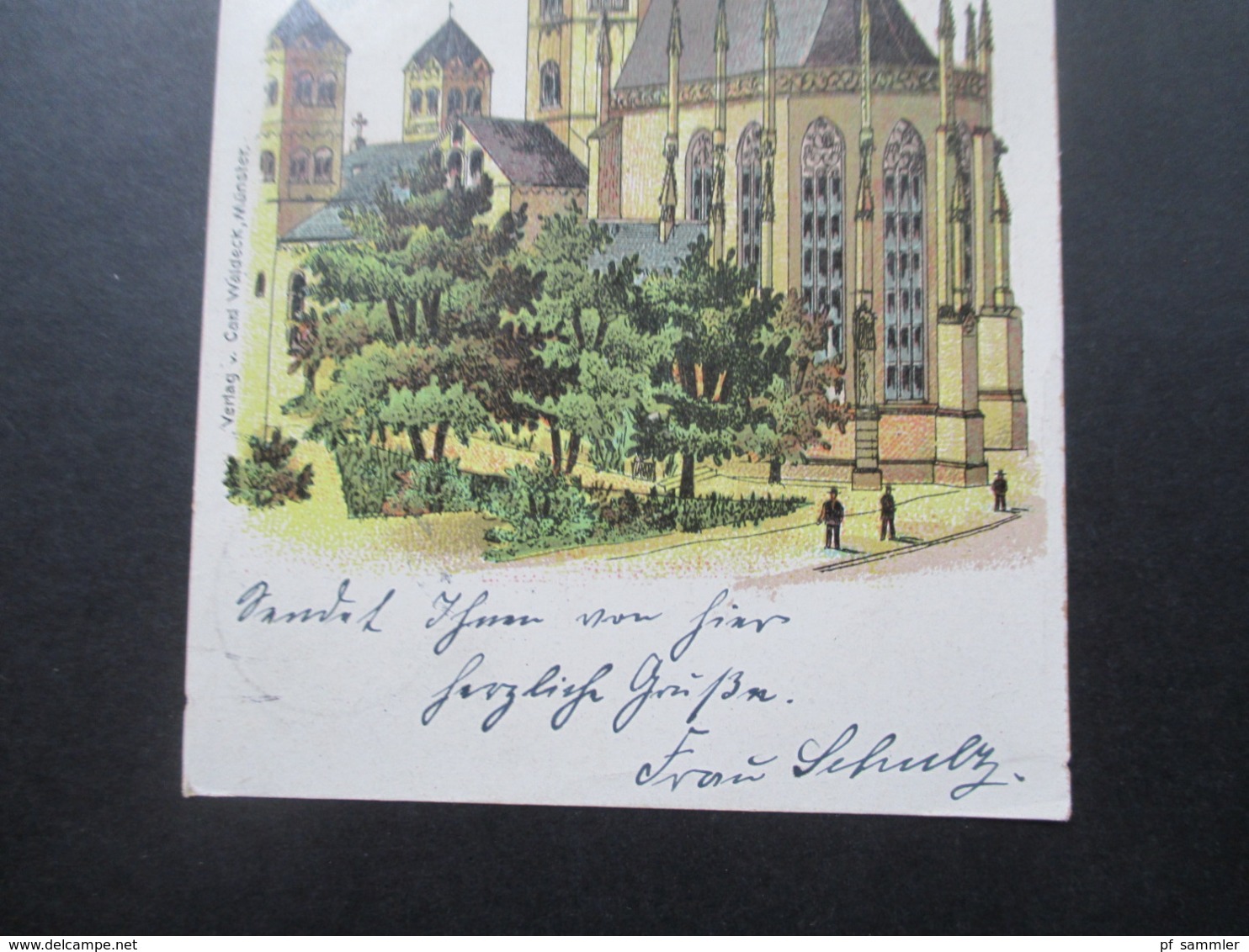 AK 1902 Lithografie / Künstlerkarte Gruss Aus Münster Ludgeri Kirche Verlag Von Carl Waldeck, Münster - Greetings From...