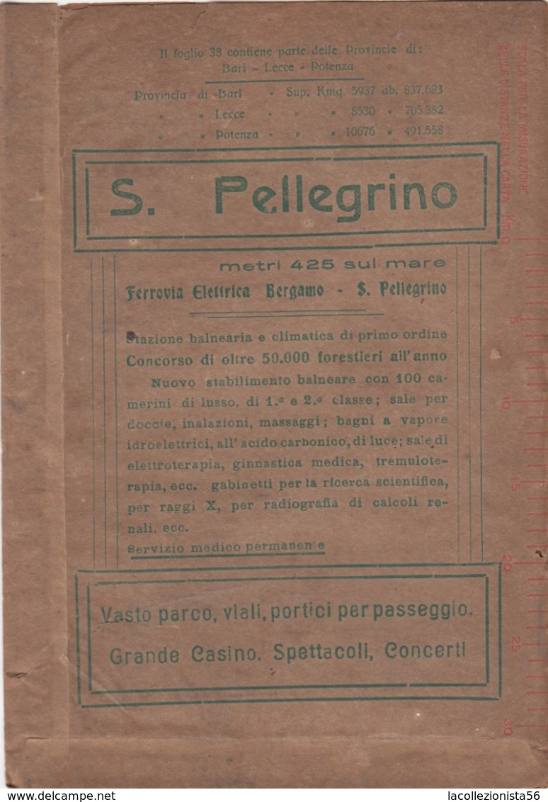 9514-CARTA D'ITALIA DEL TOURING CLUB ITALIANO-BARI-1939 - Carte Geographique