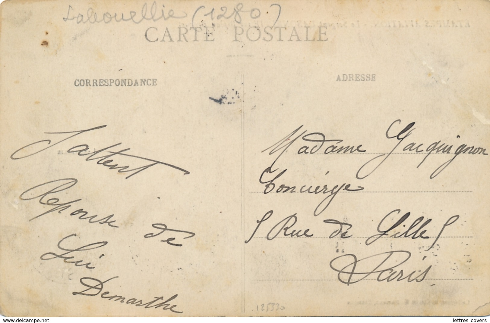 1914 Sergent LABONELLIE Pionnier Aviation - Signature AUTOGRAPHE - CP " ETAMPES Le Sergent Sur Son Biplan Bréguet" - Aviation