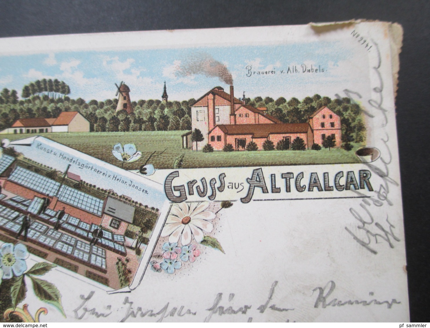 AK 1902 Lithografie /Künstlerkarte Gruss Aus Altcalcar Mehrbildkarte Schankwirtschaft Zum Ritter / Brauerei Alb. Diebels - Gruss Aus.../ Grüsse Aus...
