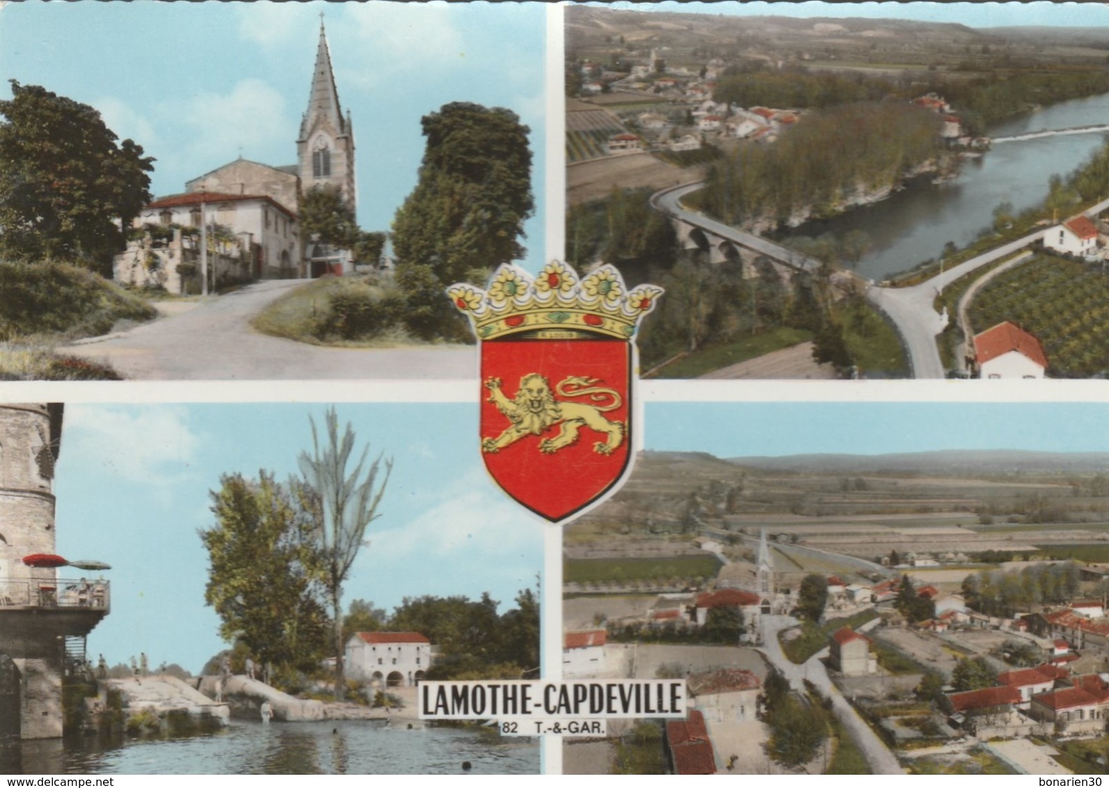 CPSM 82 LAMOTHE-CAPDEVILLE MULTIVUES BLASON - Other & Unclassified