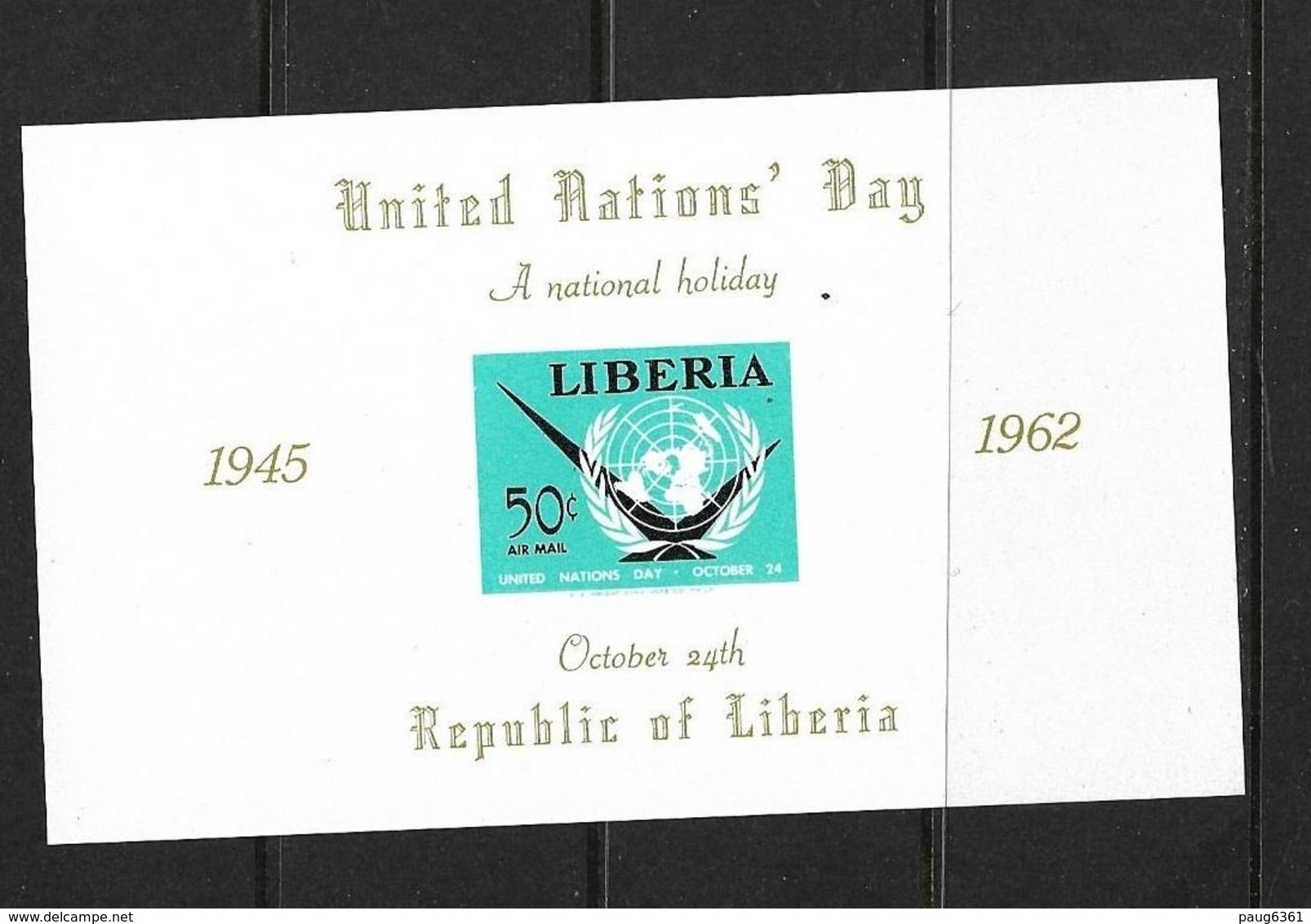 LIBERIA BLOC 1962 JOURNEE DES NATIONS UNIES  YVERT N°B25 NEUF MNH** - Liberia