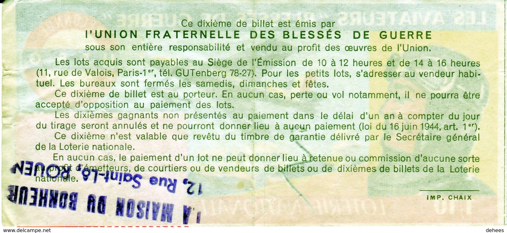 Loterie Nationale Les Aviateurs Blessés De Guerre 1963 N°29129/34tr/Gr1/6 - Billets De Loterie