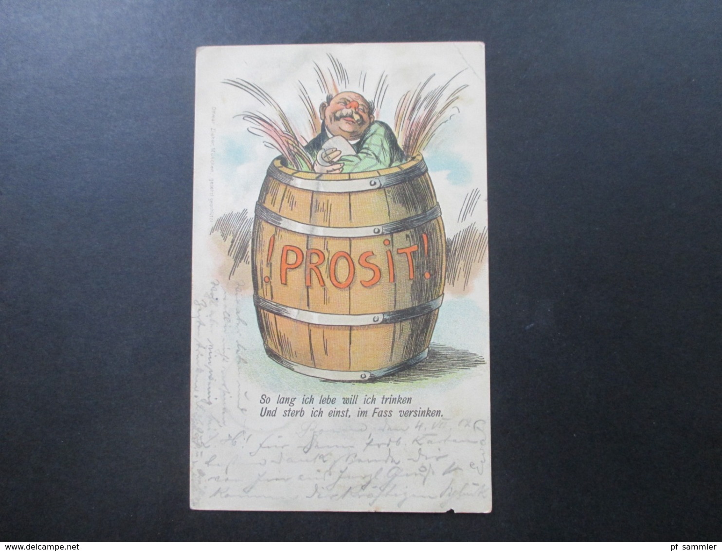 AK 1902 Künstlerkarte Mann Badet Im Bierfass / Badet Im Bier! Verlag Von Ottmar Zieher, München. Prosit! - Alberghi & Ristoranti