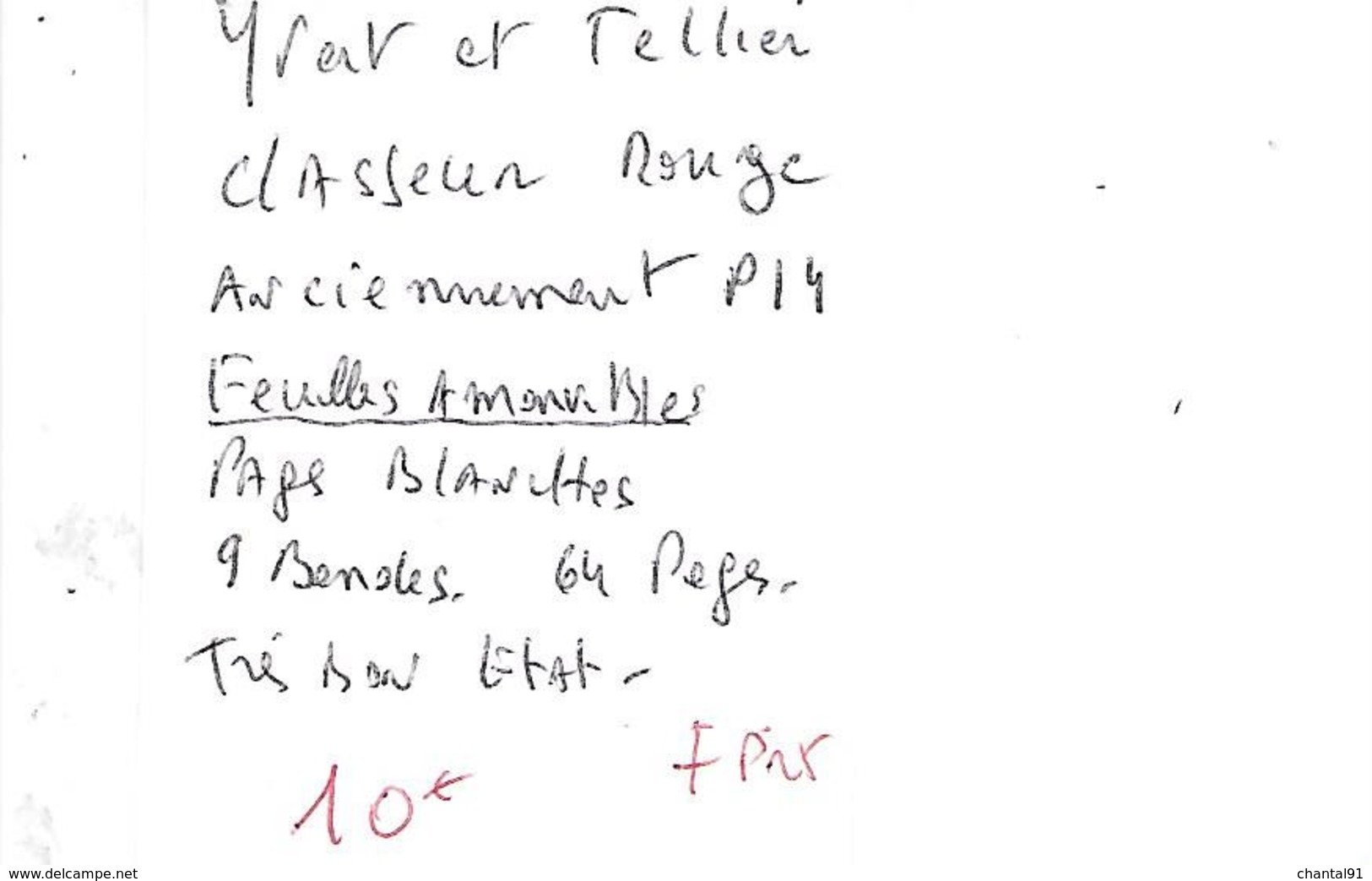 YVERT ET TELLIER CLASSEUR ROUGE ANCIENNEMENT P14 FEUILLES AMOVIBLES 9 BANDES 64 PAGES - Autres & Non Classés