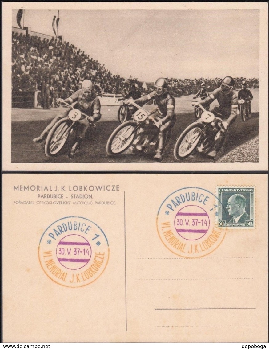 Czechoslovakia - VI. Memoriál J. K. Lobkowicze. Pardubice - Stadion. Auto Klub Motorsport, Pardubice 30.5.1937. - Tchéquie