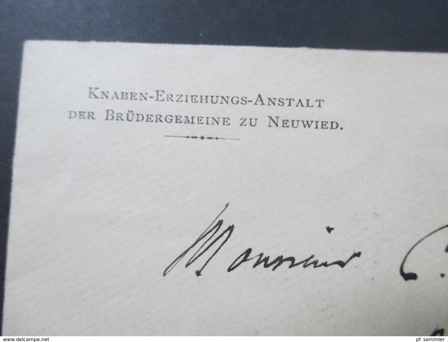 DR 1900 Reichspost Knaben Erzeihungs Anstalt Der Brüdergemeinde Zu Neuwied Krone / Adler MiFNr. 45 U.52 Ortsbrief - Briefe U. Dokumente