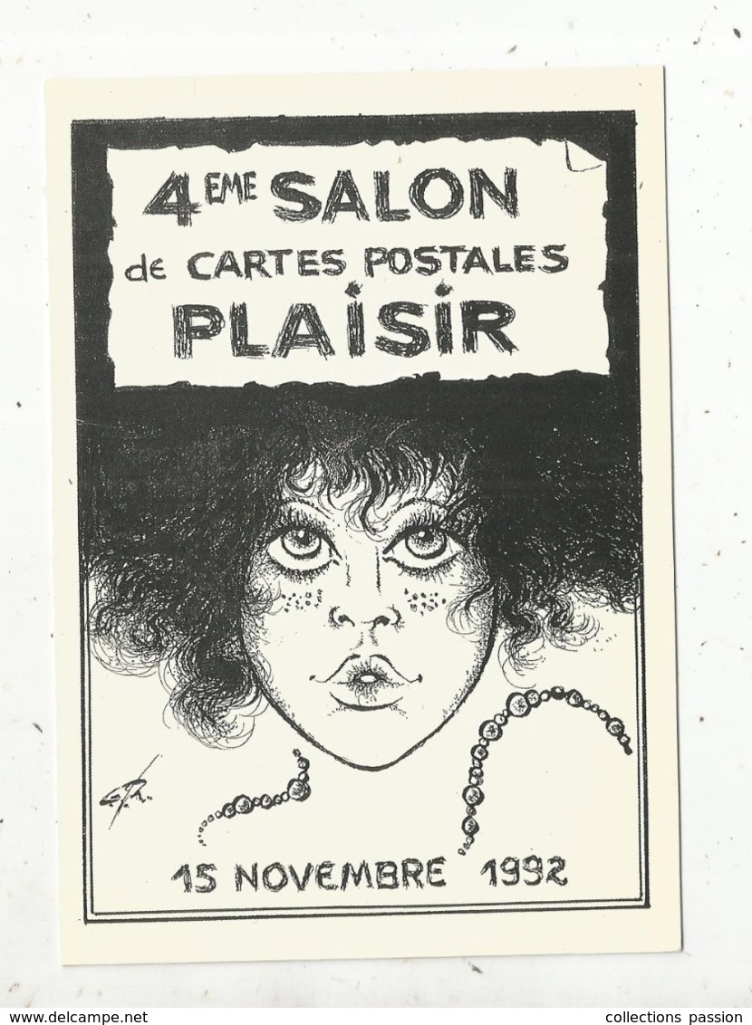 Cp, Bourses & Salons De Collections, 4 E Salon De Cartes Postale ,PLAISIR ,78 , Ill. Géo Thiercy ,  1992 ,  N° 306 - Bourses & Salons De Collections