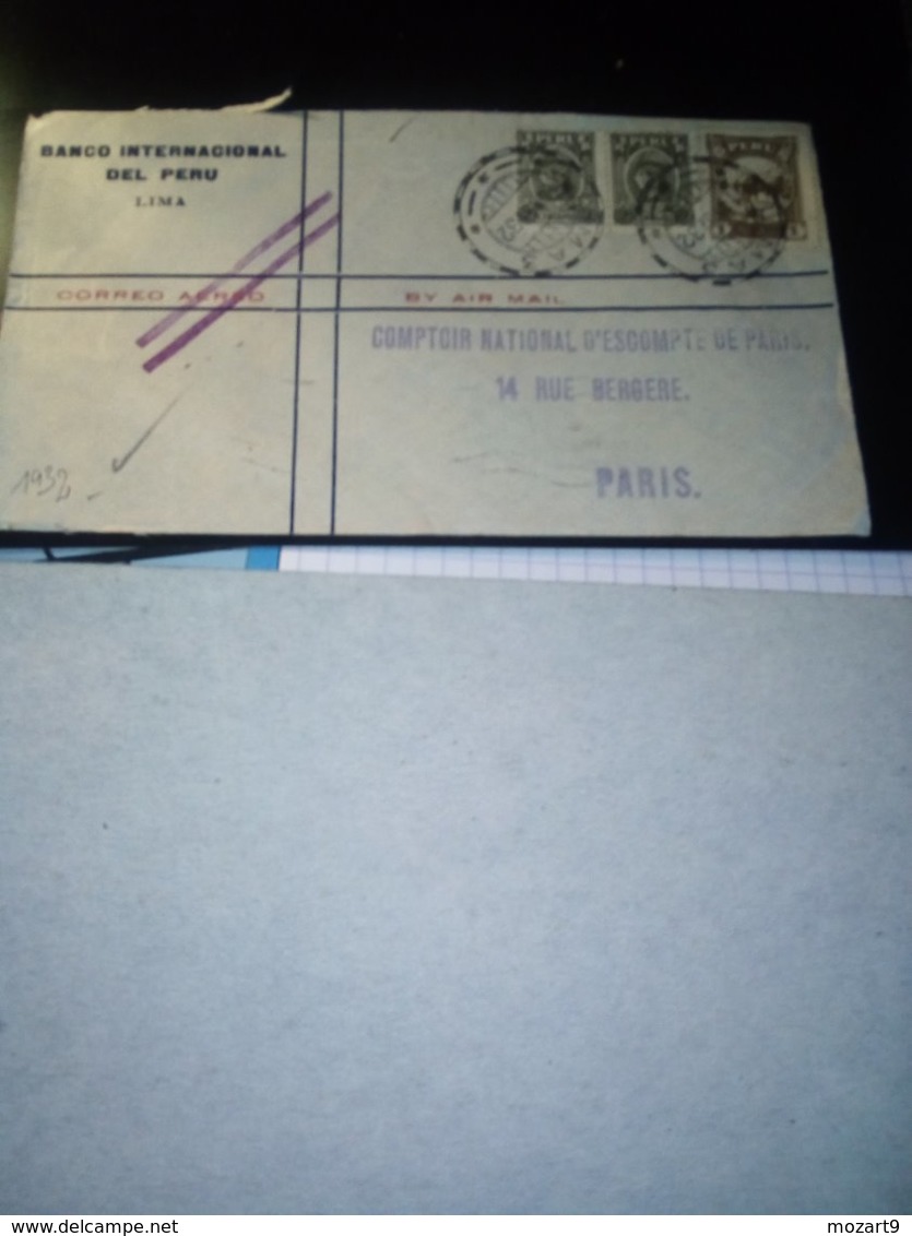 LETTRE LIMA  1932 Affr Pour PARIS - Pérou