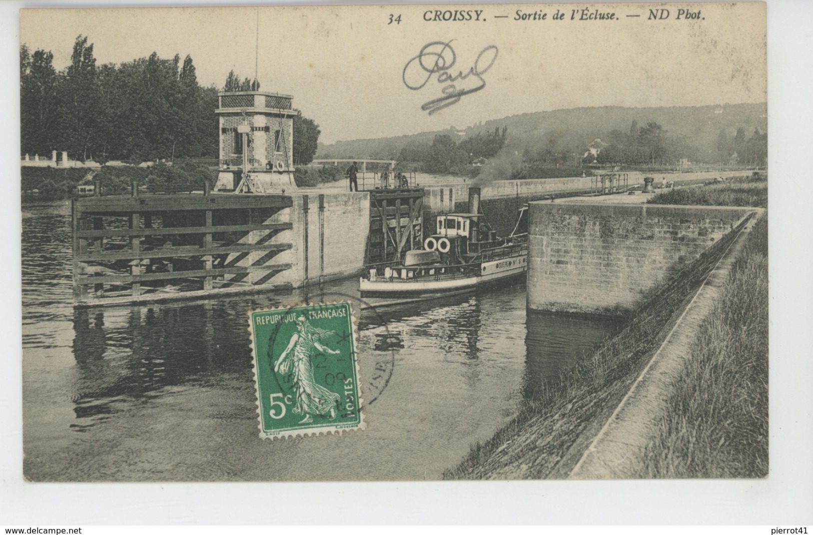 CROISSY SUR SEINE - Sortie De L'Ecluse (bateau "GUEPE N° 9 ) - Croissy-sur-Seine