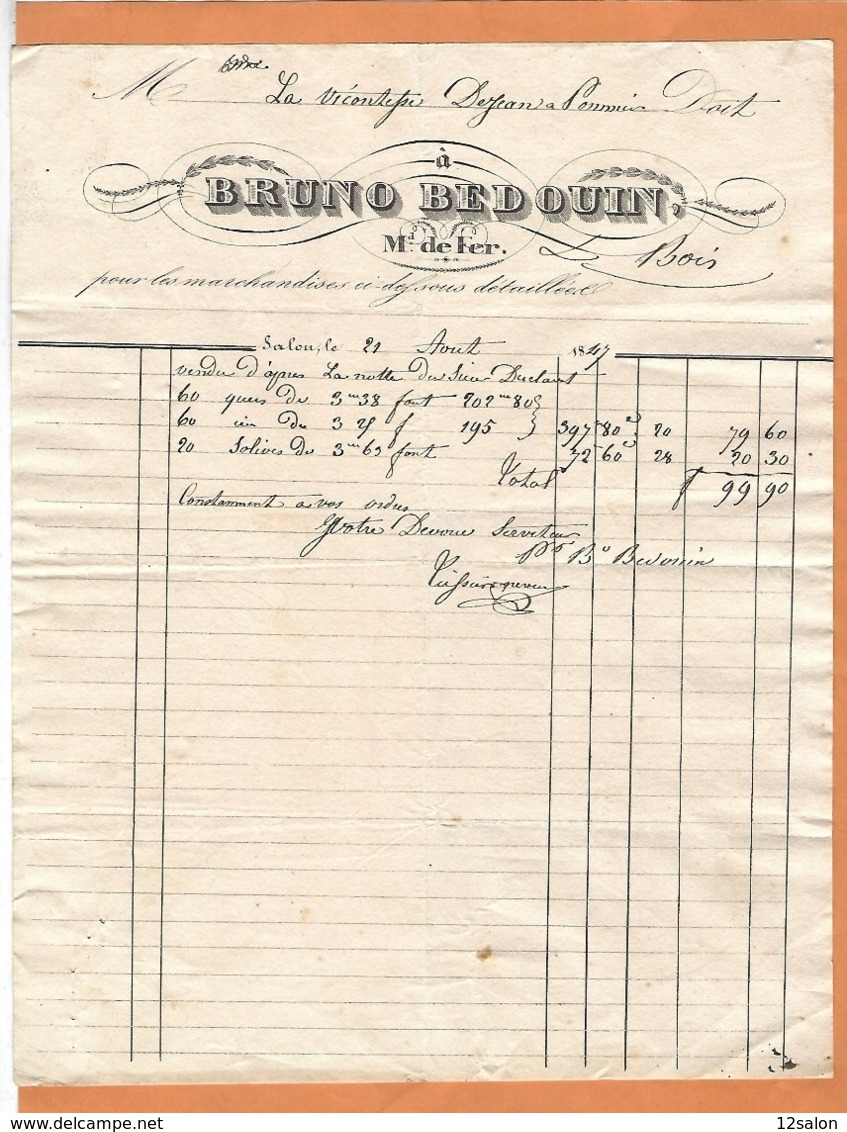 FRANCE BOUCHE DU RHONE 13 SALON DE PROVENCE BEDOUIN 1847 - 1800 – 1899