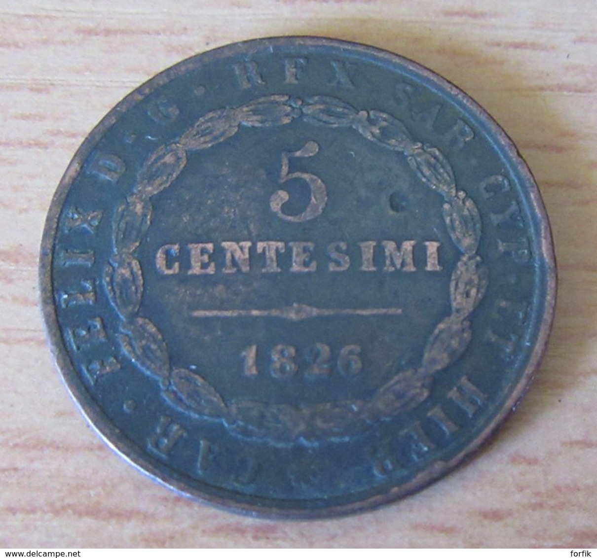 Italie - Royaume De Sardaigne - Monnaie 5 Centesimi 1826 P - Italian Piedmont-Sardinia-Savoie