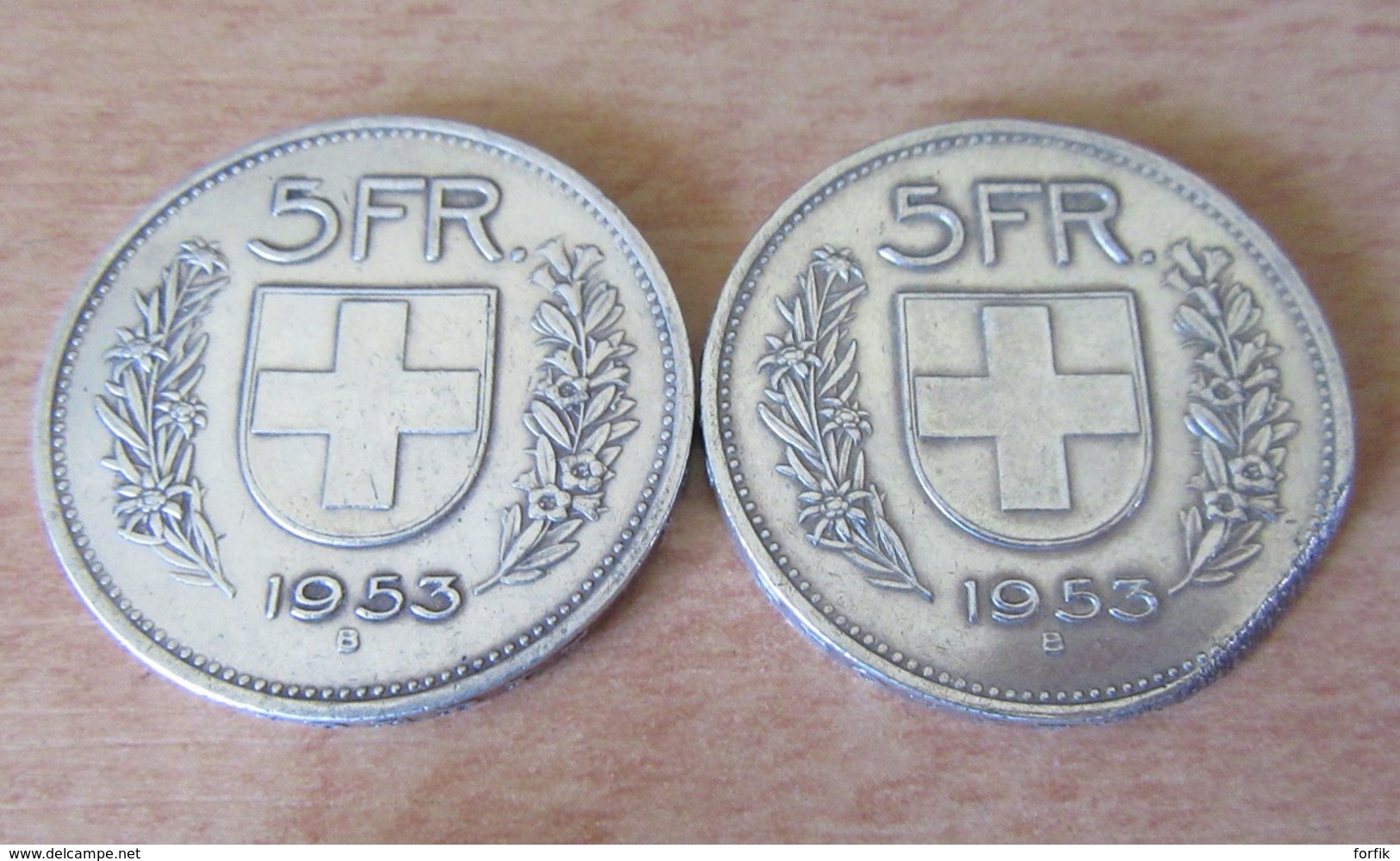 Suisse - 2 Monnaies 5 Francs 1953 En Argent - TTB / SUP - Autres & Non Classés