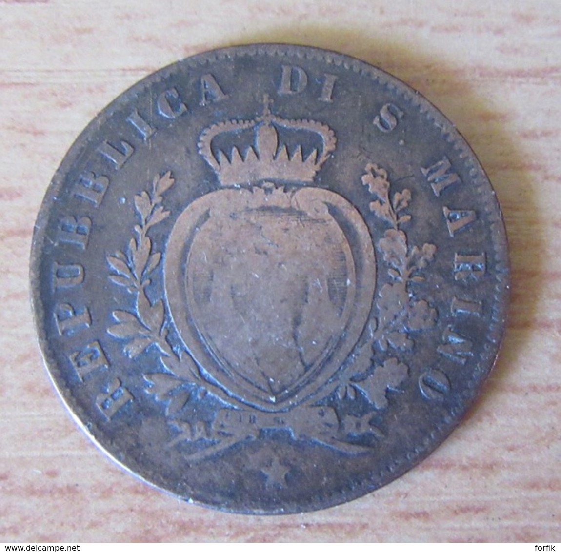Saint Marin / San Marino - Monnaie 5 Centesimi 1869 M - Saint-Marin