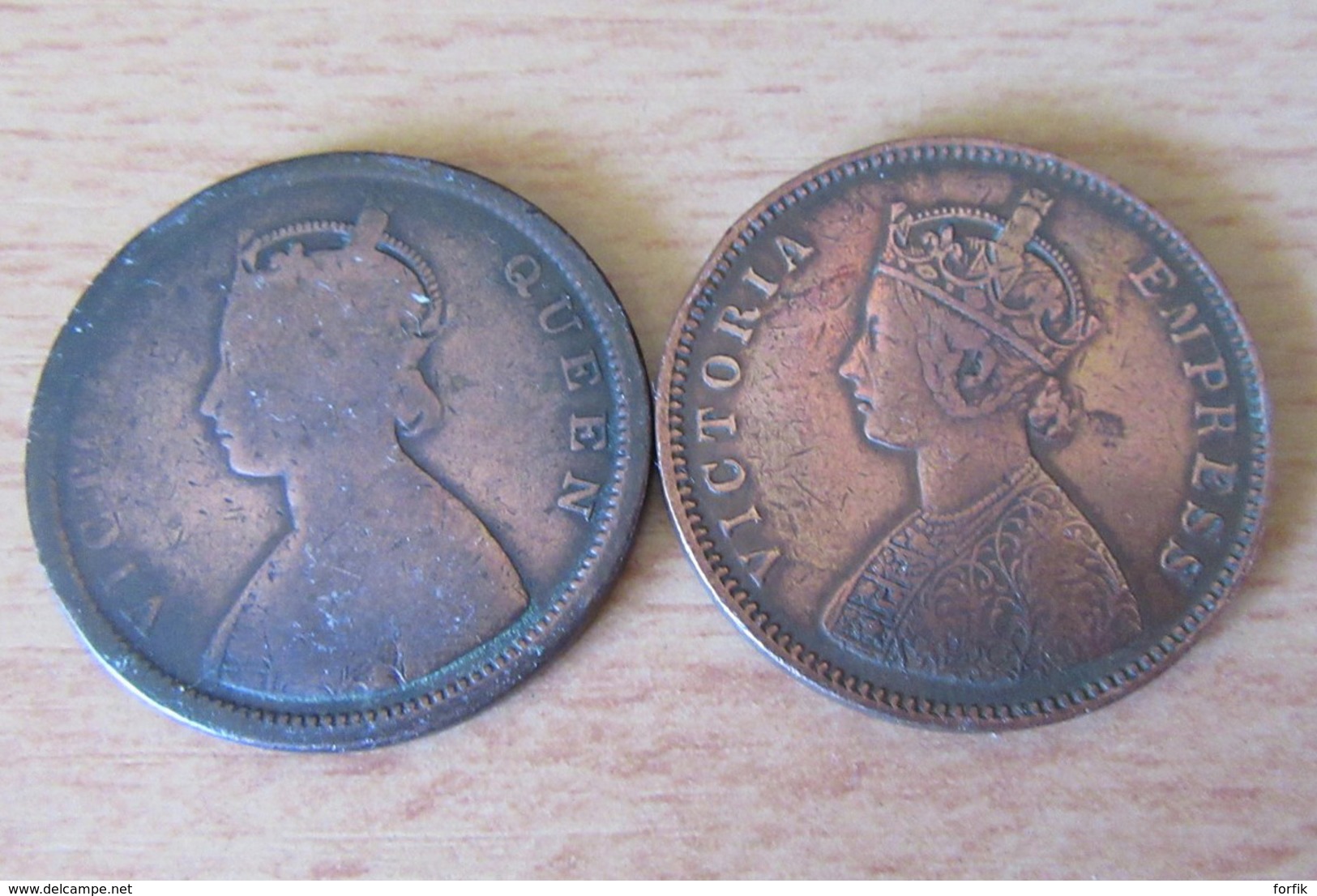 Inde Britannique / East India Company - 6 Monnaies : XX Cash 1803 / 1808, Quarter Hanna 1835, Half Hanna 1835/1862/1877