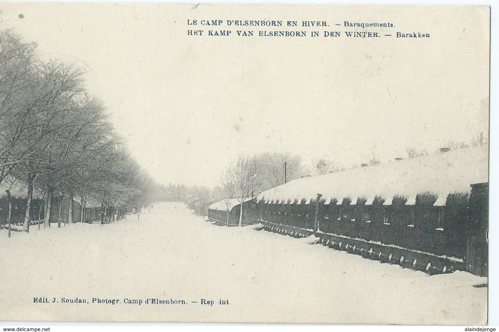 Elsenborn - Le Camp D'Elsenborn En Hiver - Baraquements - Barakken - Edit. J. Soudan Photogr. Camp D'Elsenborn - 1921 - Elsenborn (camp)