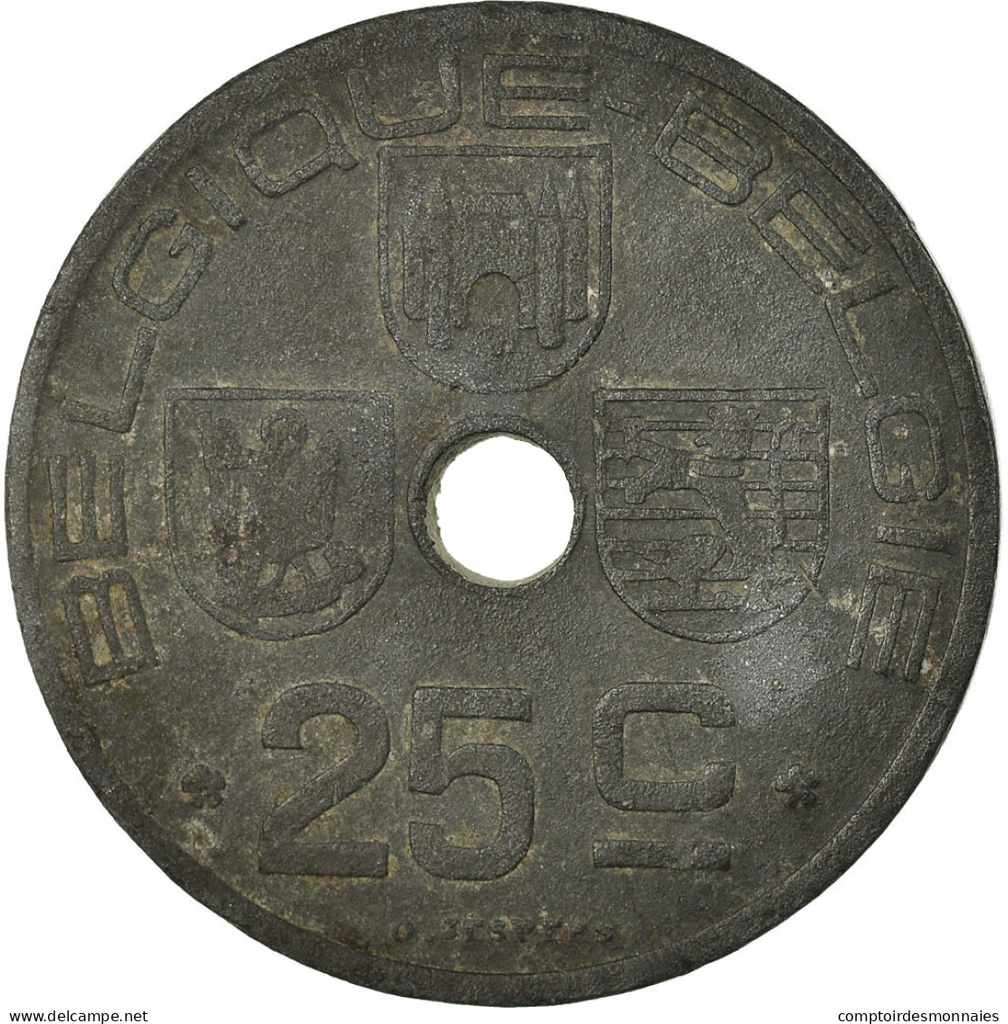 Monnaie, Belgique, 25 Centimes, 1946, TB+, Zinc, KM:131 - 10 Cents & 25 Cents
