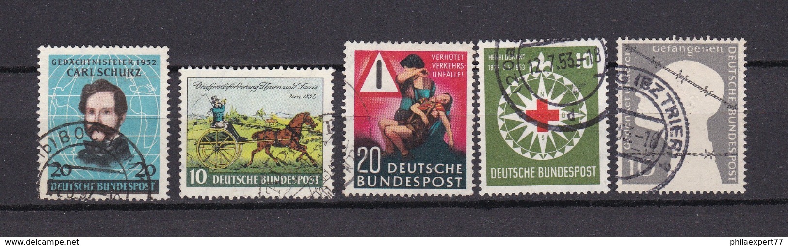 BRD - 1952/53 - Michel Nr. 155+160+162+164+165 - Gest. - 27 Euro - Gebraucht