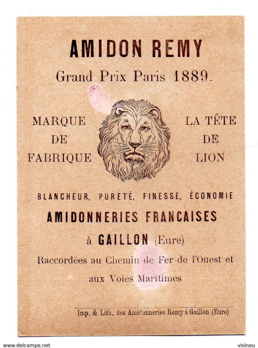 Chromo Amidon Remy Tête Lion Gaillon Eure Clown Cirque Costume Maquillage Bêtise Bouteille Champagne Fuite Boisson Balle - Sonstige & Ohne Zuordnung