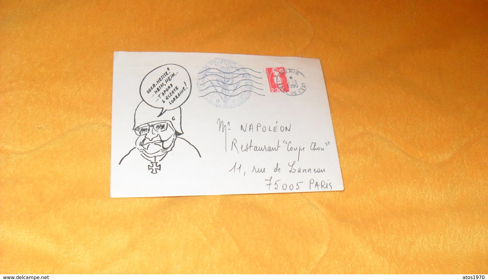 ENVELOPPE DE 1990.../ CACHET CHAMBRE MAGIQUE MEDICALE..CACHET PARIS GARE DE L'EST.. - 1961-....