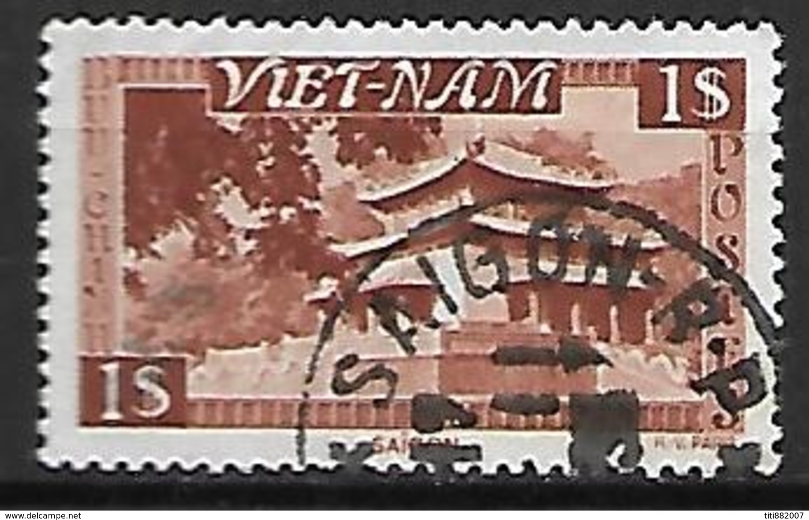 VIET-NAM    -   1951 .  Y&T N° 6 Oblitéré Saïgon R.P. - Viêt-Nam