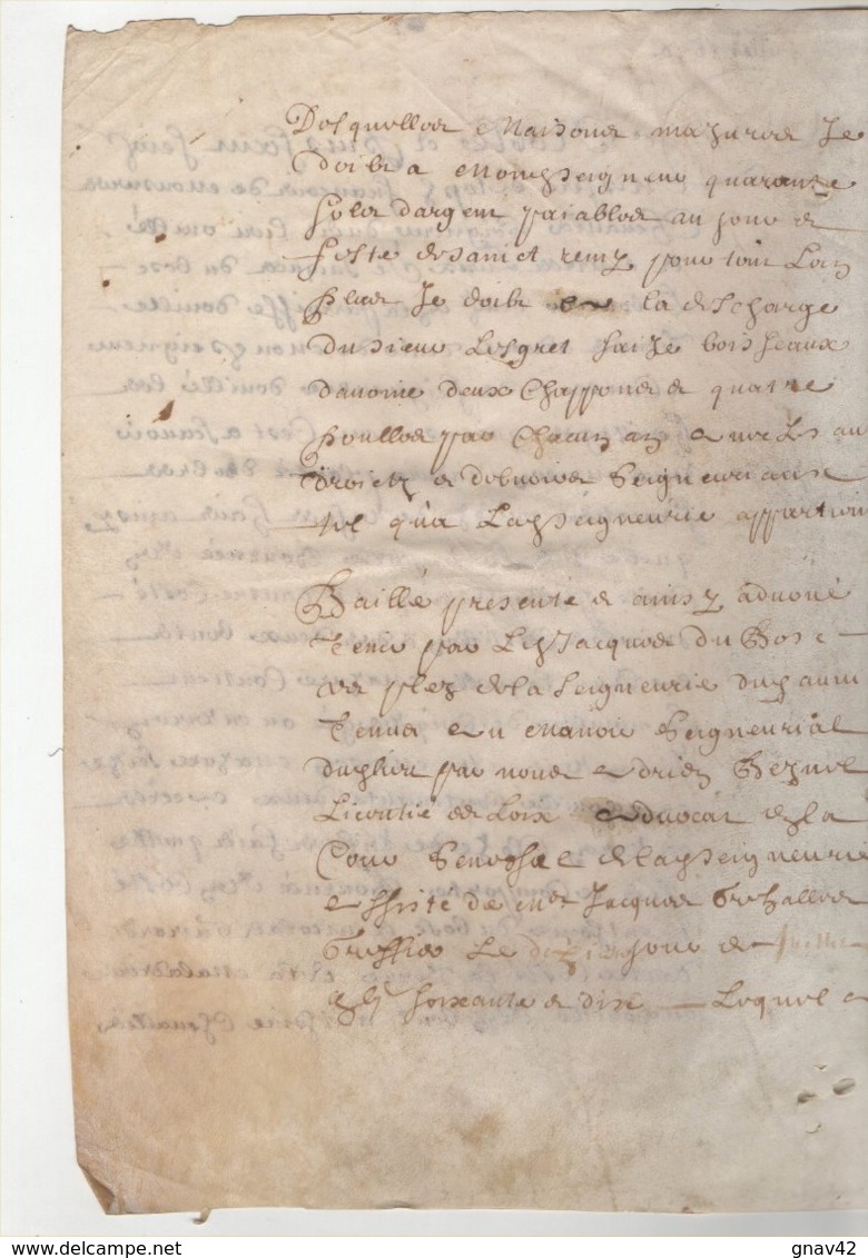 Parchemin Normandie 1670 Aveu  à François De Monsures D'Auvilliers - Manuscrits