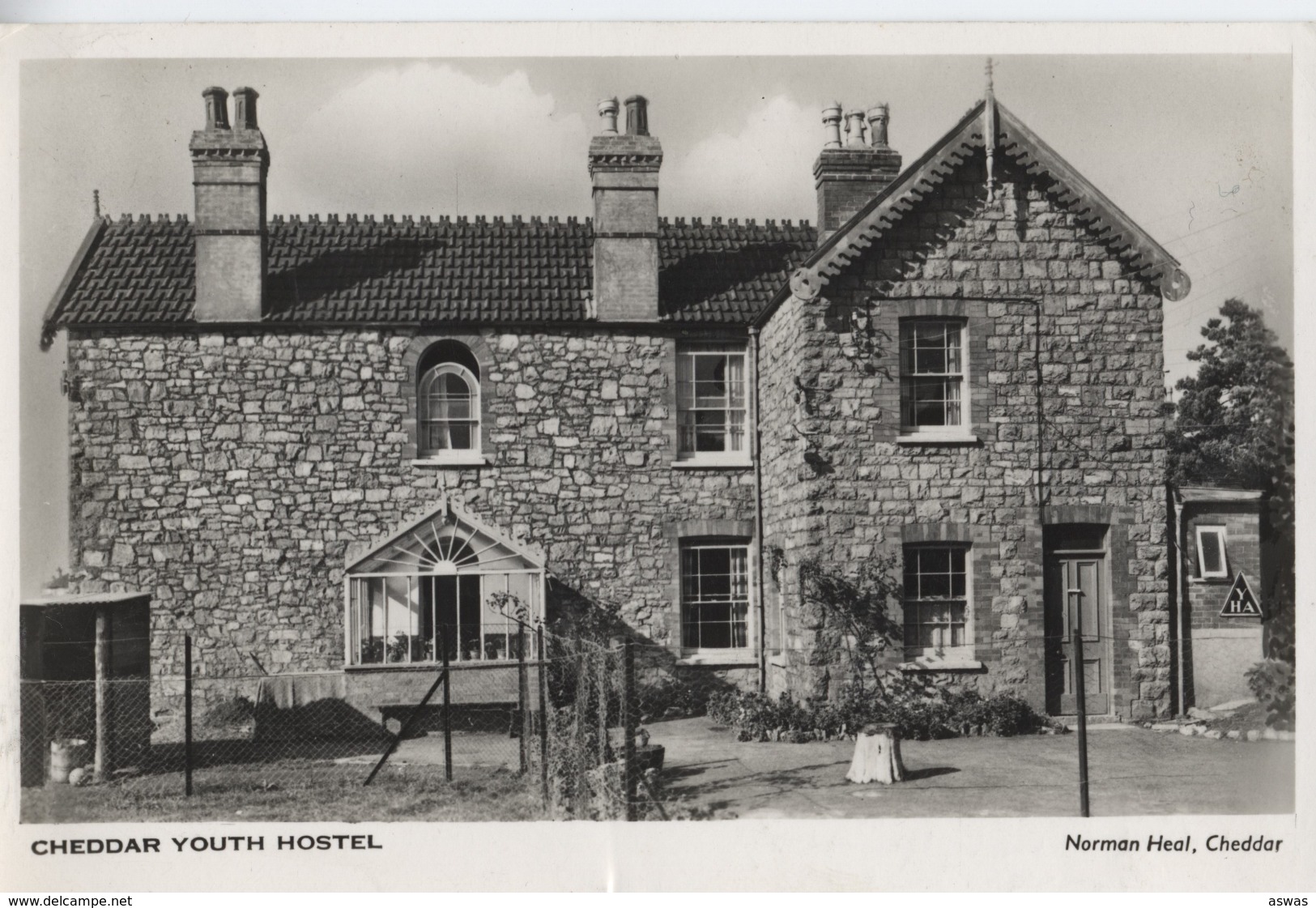 RPPC: YOUTH HOSTEL, CHEDDAR, SOMERSET Posted 1952 ~ Local Publisher - Cheddar