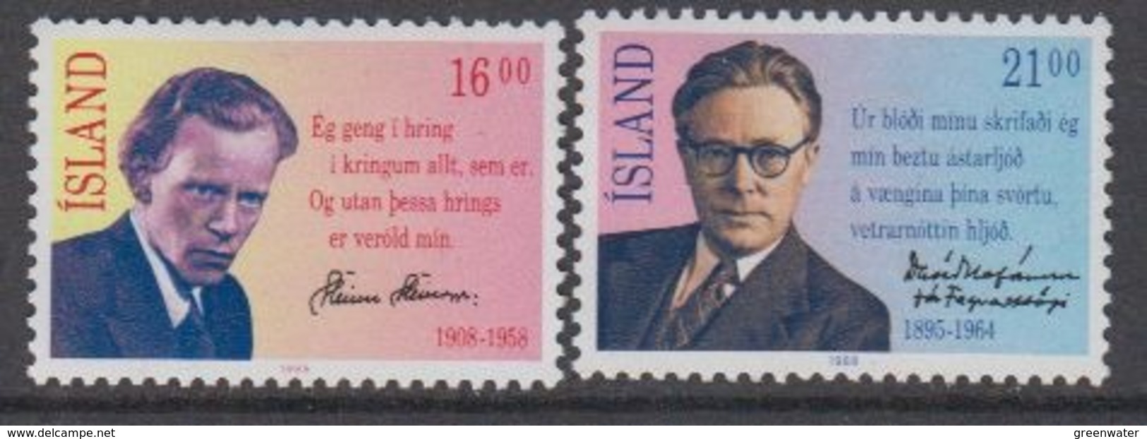 Iceland 1988 Famous Persons 2v ** Mnh (44674) - Ongebruikt