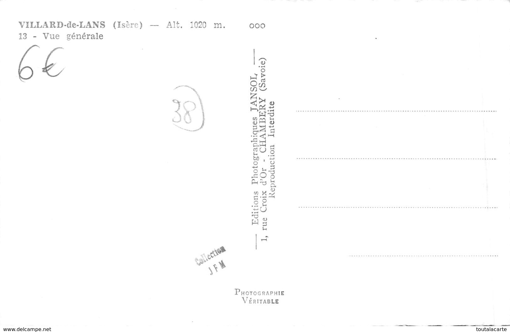 CPSM 38 VILLARD DE LANS VUE GENERALE - Villard-de-Lans