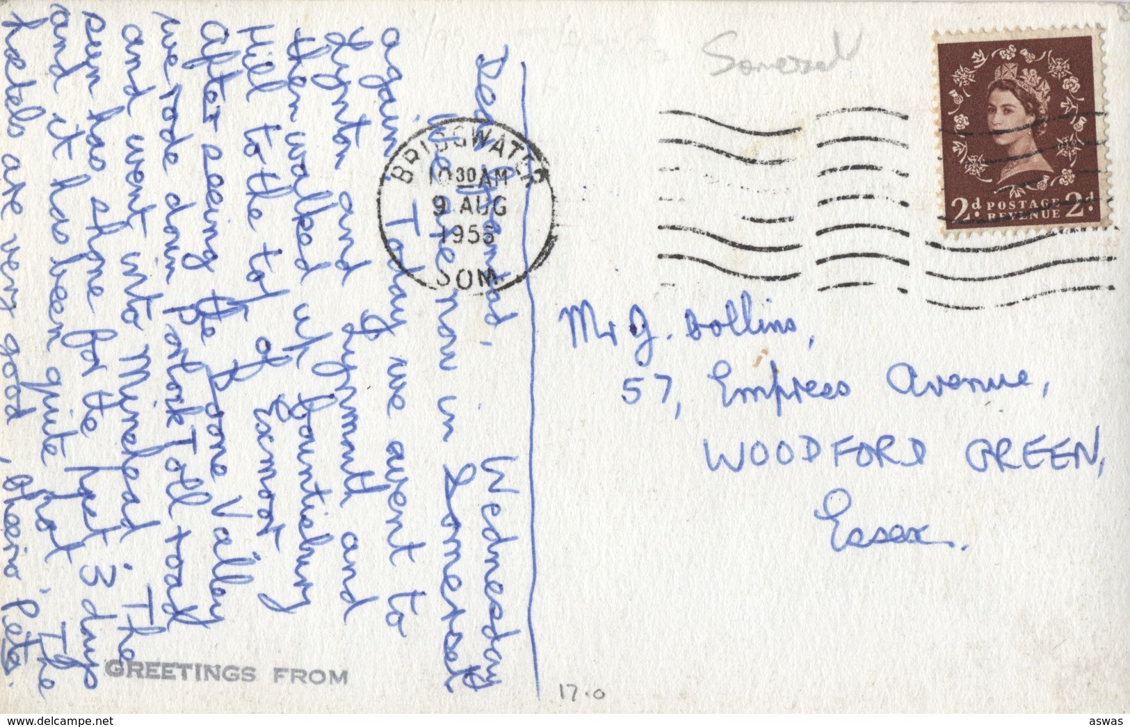 SMALL SIZE RPPC: SEVEN ACRES YOUTH HOSTEL, HOLFORD Nr BRIDGEWATER, SOMERSET Posted 1955 ~ Local Publisher - Other & Unclassified