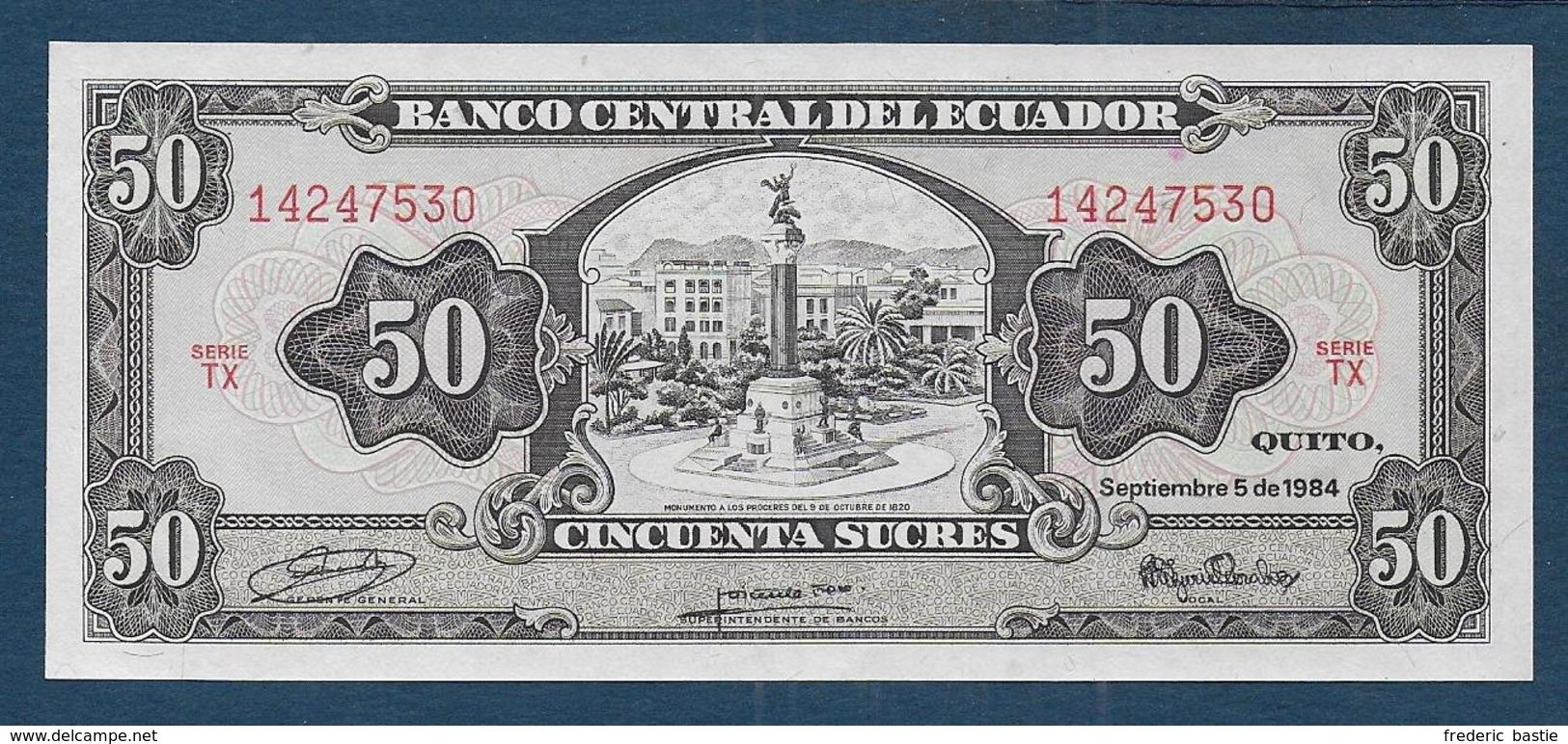 EQUATEUR -   Billet De 50 Sucres De 1984 - Ecuador