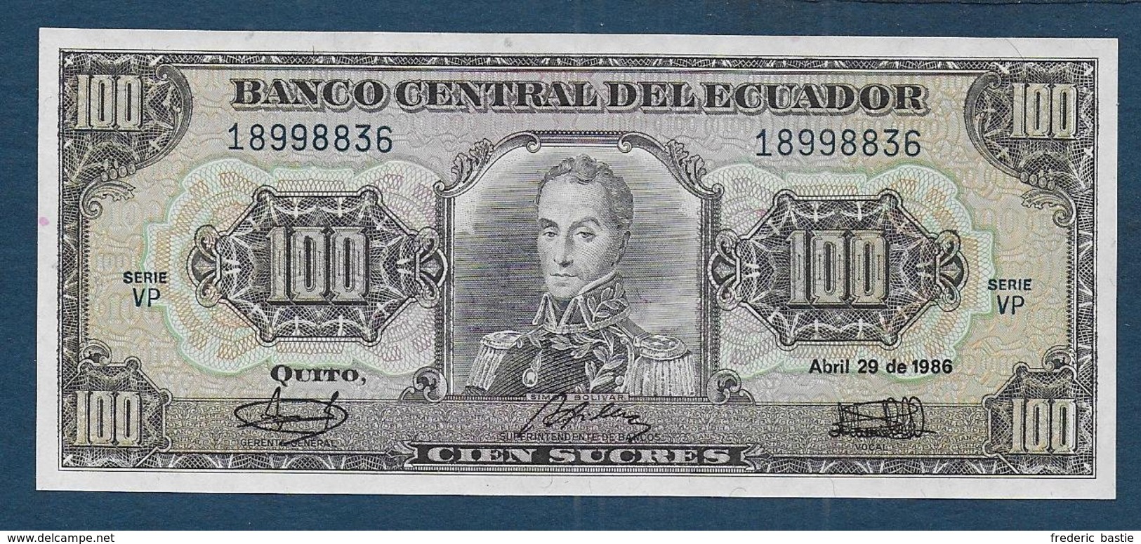 EQUATEUR -   Billet De 100 Sucres De 1986 - Equateur