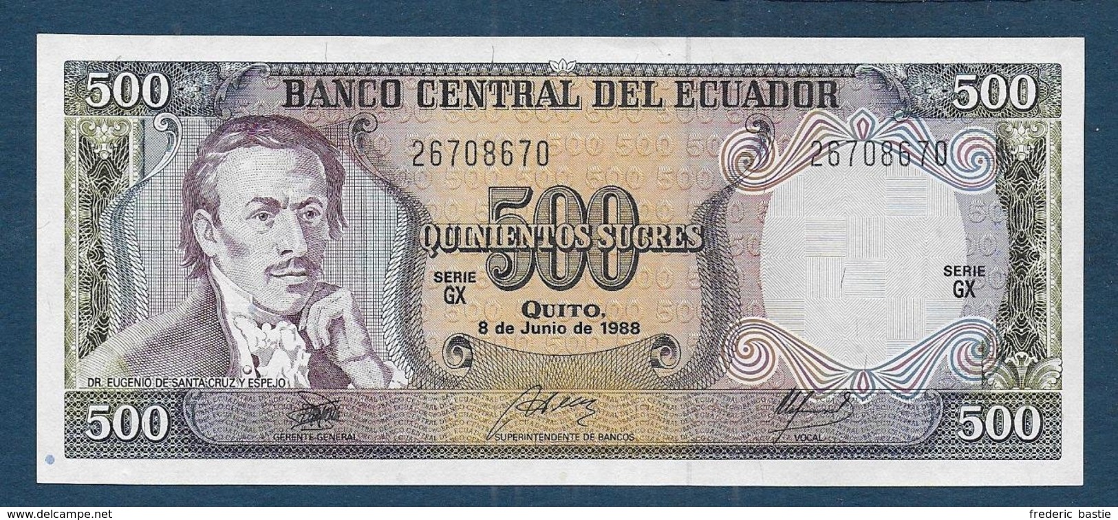 EQUATEUR -   Billet De 500 Sucres De 1988 - Equateur