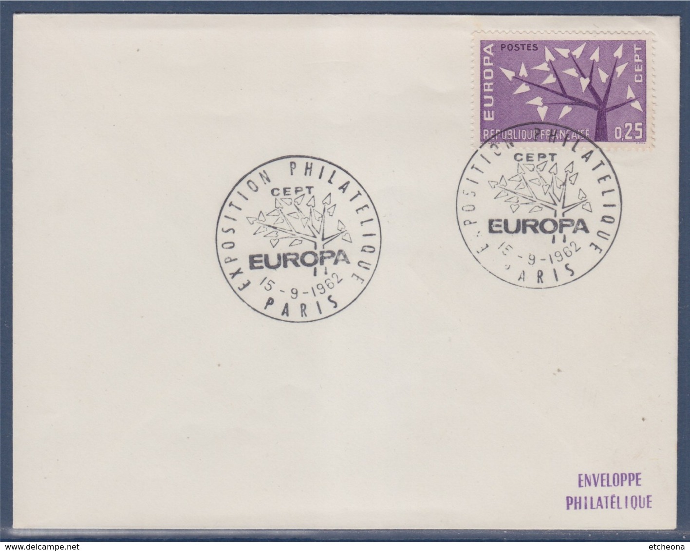 = Exposition Philatélique Europa CEPT Paris 15.9.1962 N°1358 Enveloppe - 1962