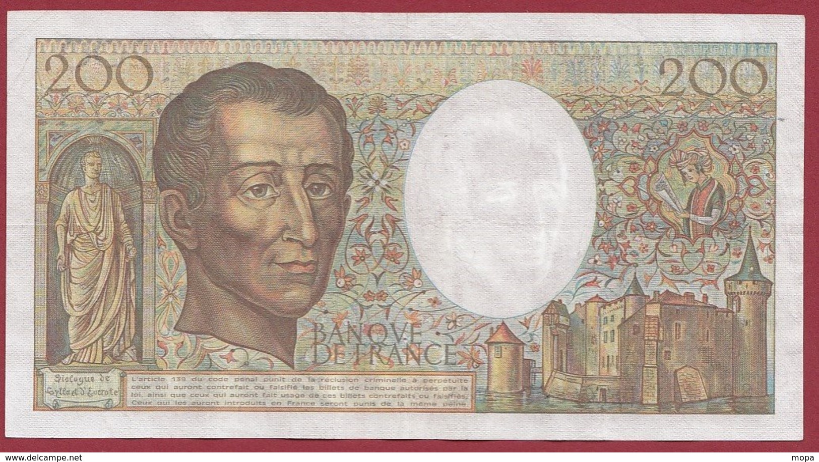 200 Francs "Montesquieu" 1986  ---F/TTB+---ALPH  D.039 - 200 F 1981-1994 ''Montesquieu''