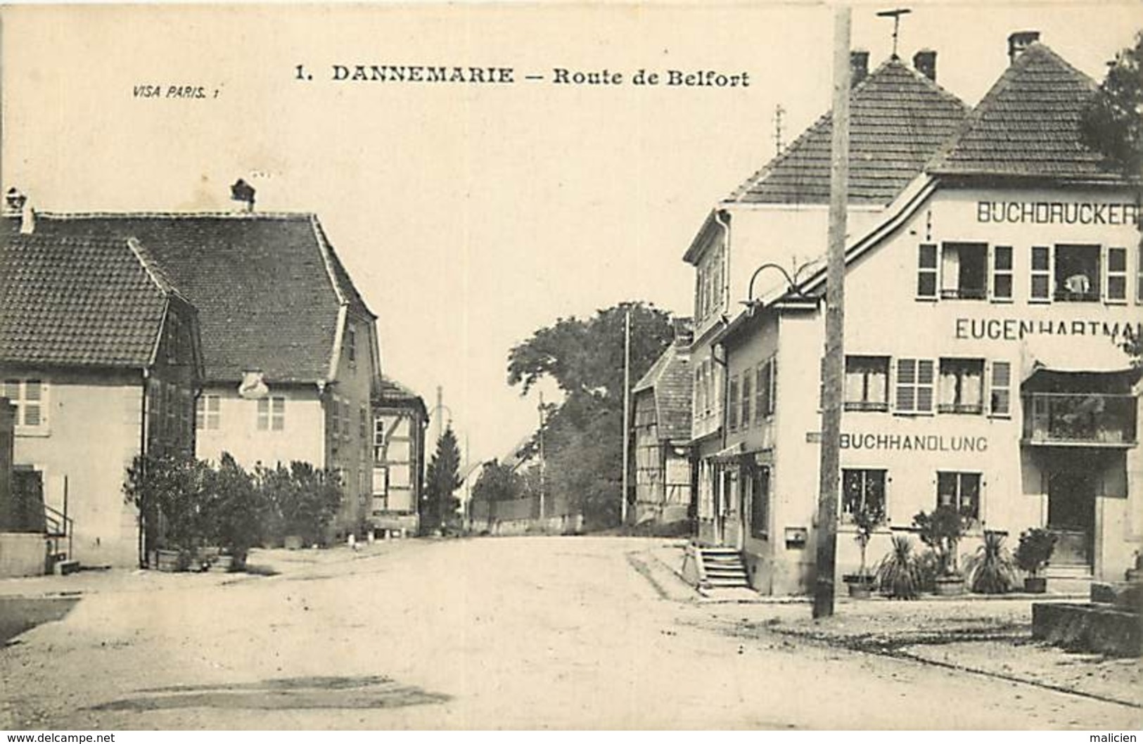 - Haut Rhin -ref-A657- Dannemarie - Route De Belfort - Buchhandlung - Eugène Hartmann - Carte Bon Etat - - Dannemarie